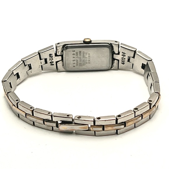 Vintage Seiko Two-Tone Skinny Rectangular Womens Watch New Battery